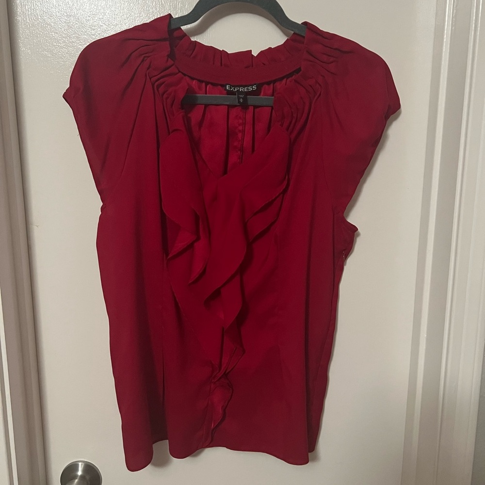 Express red sleeveless blouse